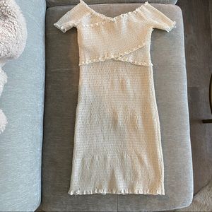 Comfortable, Cream Mini Dress